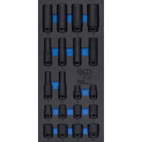   BGS technic 1/3 Szerszámtálca szerszámkocsihoz: 20 részes légkulcsokhoz való dugókulcsfej készlettel, 10-24 mm (BGS 4130)