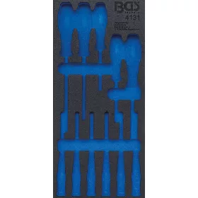   BGS technic 1/3 szerszámtálca szerszámkocsihoz (408x189x32 mm), üresen: 11 részes csavarhúzó készlethez (nem tartozék) (BGS 4131-1)