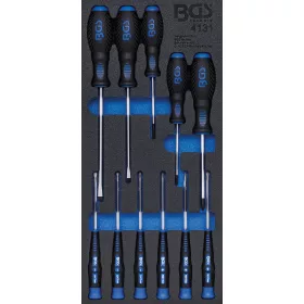   BGS technic 1/3 Szerszámtálca szerszámkocsihoz: 11 részes csavarhúzó készlettel (BGS 4131)