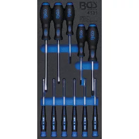   BGS technic 1/3 Szerszámtálca szerszámkocsihoz: 11 részes csavarhúzó készlettel (BGS 4131)