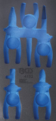 BGS technic 1/3 szerszámtálca szerszámkocsihoz (408x189x32 mm), üresen: 5 részes VDE fogó készlethez (nem tartozék) (BGS 4132-1)