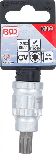 BGS technic 1/2" Speciális Bit Dugókulcs fej | hossz 54 mm | VAG Polydrive (BGS 4159)