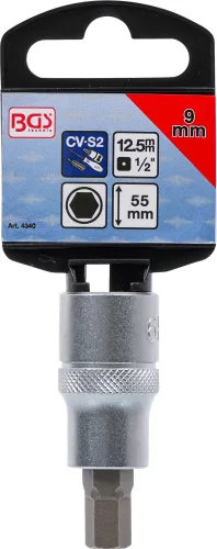 BGS technic Imbusz bitfej 1/2", 9 mm, 53 mm hosszú (BGS 4340)
