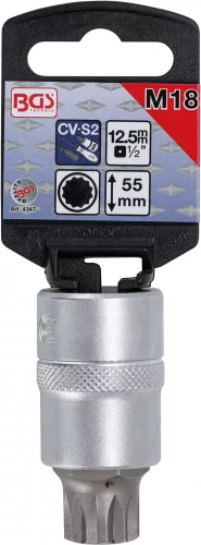 BGS technic Spline Bitfej 1/2", M18 x 55 mm hosszú (BGS 4347)