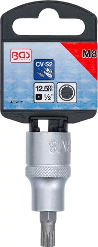 BGS technic Spline típusú bitfej, 1/2", hossza: 53mm, M8 (BGS 4352)