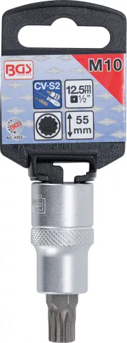 BGS technic Spline típusú bitfej, 1/2", hossza: 53mm, M10 (BGS 4353)