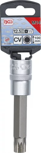 BGS technic Spline típusú bitfej, 1/2", hossza: 100mm, M14 (BGS 4364)