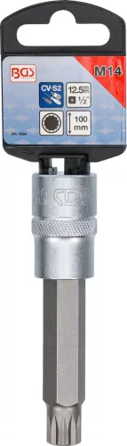 BGS technic Spline típusú bitfej, 1/2", hossza: 100mm, M14 (BGS 4364)