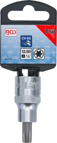 BGS technic Torx bitfej 1/2" nem fúrt, hossza: 53mm, T50 (BGS 4374)