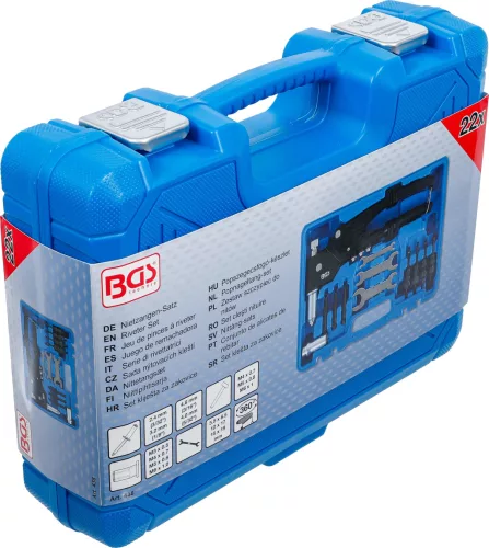 BGS technic Szegecselőfogó készlet popszegecshez, szegecsanyához és szegecscsaphoz, M3–M6 (BGS 438)