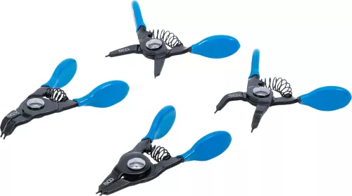 BGS technic Seegerfogó készlet kis biztosítógyűrűkhöz, 80 mm, 4 részes, külső és belső, egyenes és hajlított (BGS 444)