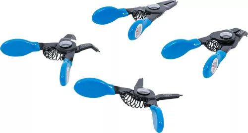 BGS technic Seegerfogó készlet kis biztosítógyűrűkhöz, 80 mm, 4 részes, külső és belső, egyenes és hajlított (BGS 444)
