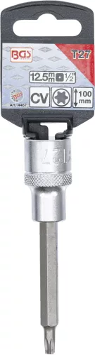 BGS technic Torx bitfej 1/2" nem fúrt, hossza: 100mm, T27 (BGS 4467)