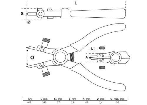 BGS technic Seeger gyűrű fogó Profi 165mm, belső (BGS 446)