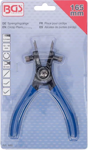 BGS technic Seeger gyűrű fogó Profi 165mm, belső (BGS 446)