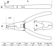 BGS technic Külső Seeger gyűrű fogó | derékszögű | 175 mm (BGS 447-1)