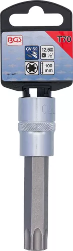 BGS technic Torx bitfej 1/2" nem fúrt, hossza: 100mm, T70 (BGS 4477)