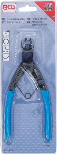 BGS technic Belső Seeger gyűrű fogó, 90 fokban hajlított, 165 mm (BGS 449)