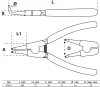 BGS technic Hajlított Seegerfogó külső biztosítógyűrűkhöz, 150 mm, Ø1,5 mm (BGS 450-1)