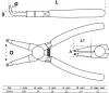 BGS technic Hajlított Seegerfogó belső biztosítógyűrűkhöz, 150 mm, Ø1,5 mm (BGS 450-4)