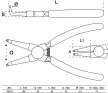 BGS technic Belső Seeger gyűrű fogó | derékszögű | 150 mm (BGS 450-4)