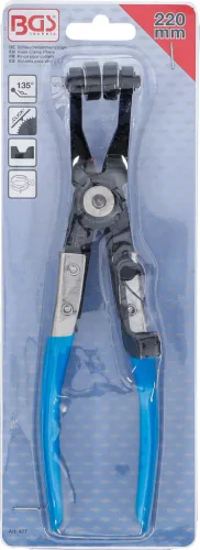 BGS technic Tömlőbilincs-fogó racsnis mechanikával, hajlított fejjel, 220 mm (BGS 477)