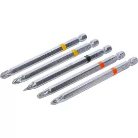   BGS DIY Behajtófej készlet | Külső hatszögletű behajtófej 6,3 mm (1/4") | Csillag PH, csillag PZ, lapos | 110 mm hosszú | 5 darabos (4832)