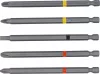 BGS DIY Behajtófej készlet | Külső hatszögletű behajtófej 6,3 mm (1/4") | Csillag PH, csillag PZ, lapos | 110 mm hosszú | 5 darabos (4832)