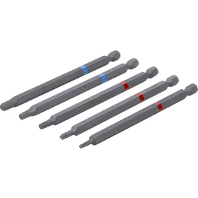   BGS DIY Behajtófej készlet | Külső hatszögletű behajtófej 6,3 mm (1/4") | Belső hatszögletű, T-profil (Torx) | 110 mm hosszú | 5 darabos (4836)