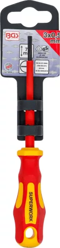 BGS technic Szigetelt VDE lapos csavarhúzó, 3x75 mm (BGS 4925)