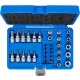 BGS technic Torx és E-Torx bit- és dugókulcsbetét készlet 3/8”, T10–T60 / E4–E20, 34 részes (BGS 5021)