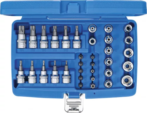BGS technic 34 részes Torx bitfej/dugókulcs készlet 3/8" (BGS 5021)