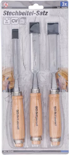 BGS DIY 3 részes véső készlet, 10 - 16 - 20mm, nagy igénybevételhez kialakítva (BGS 50240)