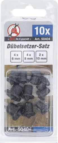 BGS DIY Dübelközép készlet | 6 - 8 - 10 mm | 10 db. (BGS 50404)