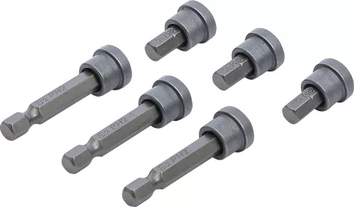BGS DIY 1/4" Bitkészlet mélységi ütközővel, csavarok süllyesztett behajtásához | gipszkarton falhoz | csillag PH2 | 6 darabos (BGS 50406)