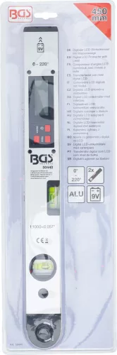 BGS technic Digitális LCD szögmérő vízmértékkel, 450 mm (BGS 50440)
