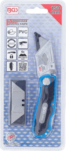 BGS technic Trapéz pengés összecsukható kés, 145 mm (BGS 50605)