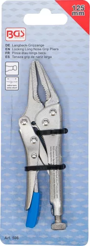 BGS technic Patentfogó / grippfogó hosszú csőrrel, extra rövid, 125 mm (BGS 506)