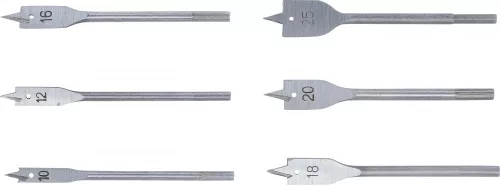 BGS DIY Lapos marófúró készlet, 10 - 25 mm, 6 darabos (50796)