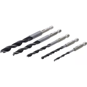   BGS DIY Fafúró készlet | 6 - 14 mm | 6 pontos tengely 1/4" | 5 db. (BGS 50799)