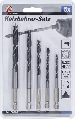 BGS DIY Fafúró készlet | 6 - 14 mm | 6 pontos tengely 1/4" | 5 db. (BGS 50799)