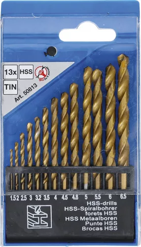BGS DIY 13 részes titánium bevonatú HSS spirálfúró készlet (BGS 50813)