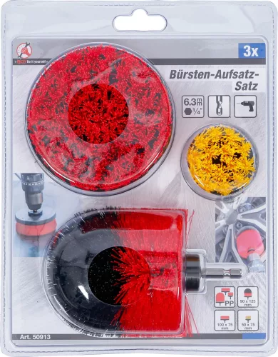 BGS DIY Kefefeltét-készlet | fúrógépekhez | 3 darabos (BGS 50913)
