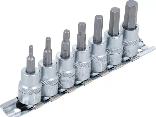 BGS technic 7 részes Imbusz bitfej készlet, 3/8", col méretek: 1/8" - 3/8" (BGS 5104)