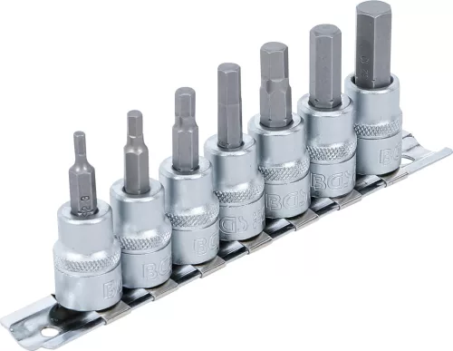 BGS technic Imbusz bitdugókulcs készlet, 3/8", 3–10 mm, CrV acél, 7 részes (BGS 5107)