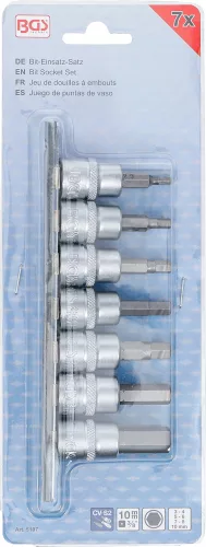 BGS technic Imbusz bitdugókulcs készlet, 3/8", 3–10 mm, CrV acél, 7 részes (BGS 5107)