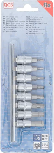 BGS technic 1/4" Imbusz bitfej készlet | furattos kivitel | 2 - 7 mm | 8 darabos (BGS 5156)