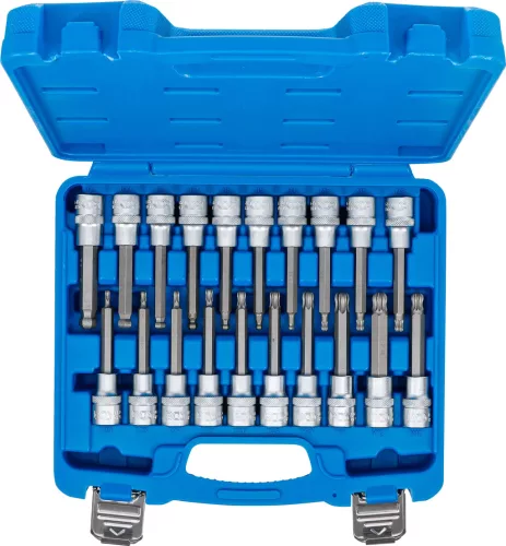 BGS technic Bitfej készlet, 1/2", Imbusz, T-profil (Torx), XZN gömbvéggel, 20 darabos (5170)