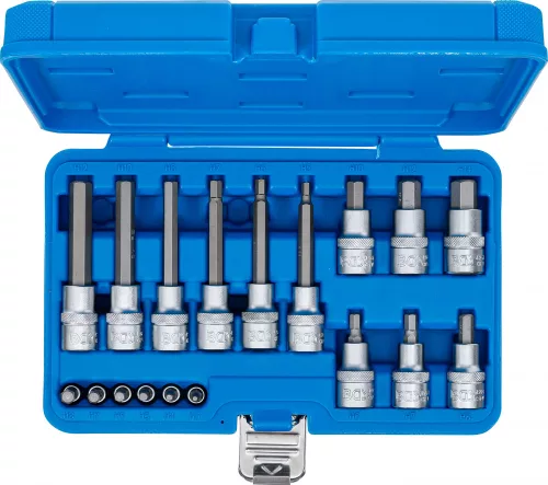 BGS technic Bitfej készlet, 1/4" / 1/2", Imbusz, 18 darabos (5171)