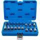 BGS technic Bitfej készlet, 1/4" / 1/2", T-profil (Torx), 18 darabos (5173)